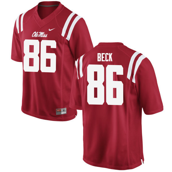 Drake Beck Ole Miss Rebels NCAA Men's Red #86 Stitched Limited College Football Jersey SQG7358DL